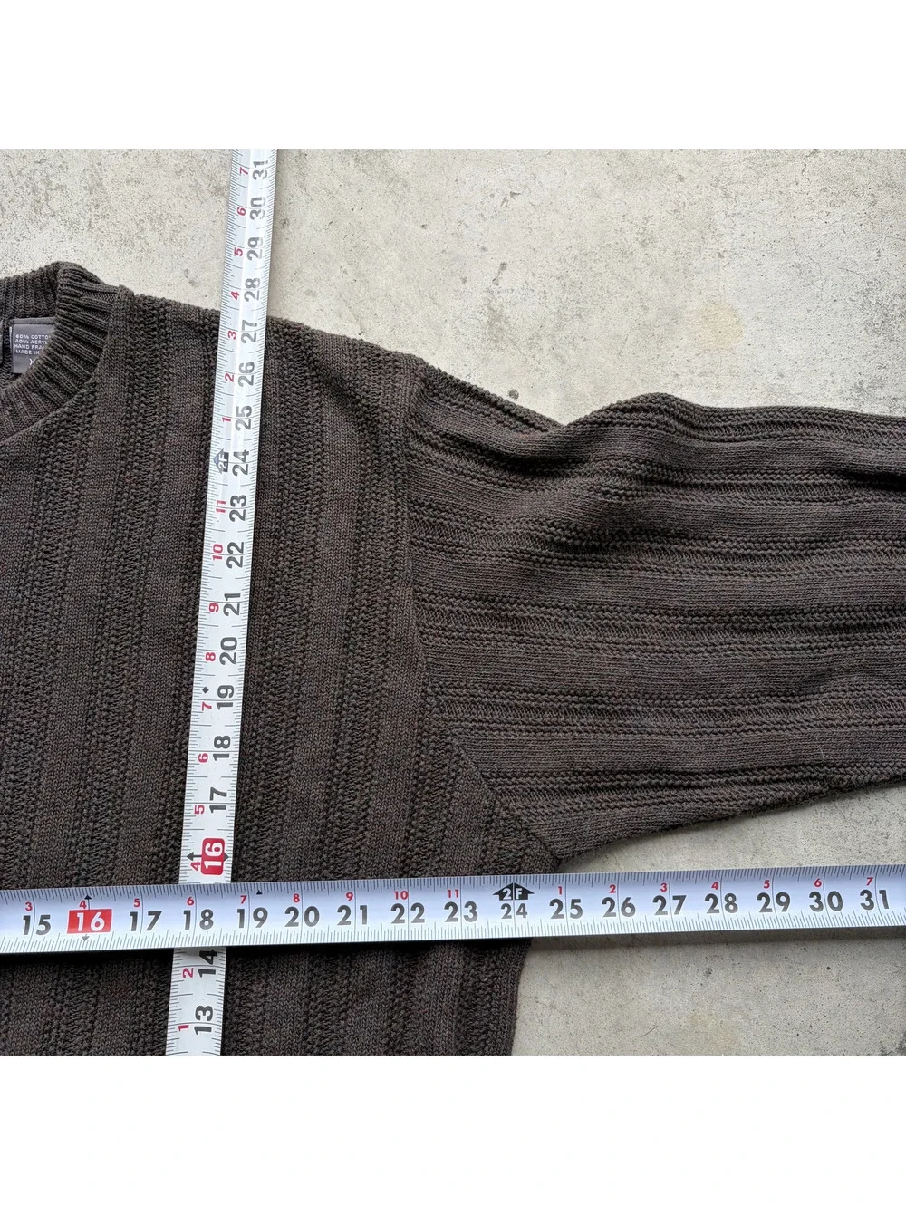 Vintage David Taylor Men's XL Brown Striped Knit Sweater